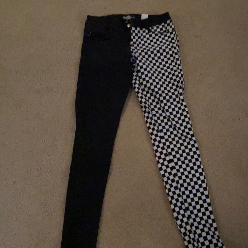 Black and checkered royal bones jeans
